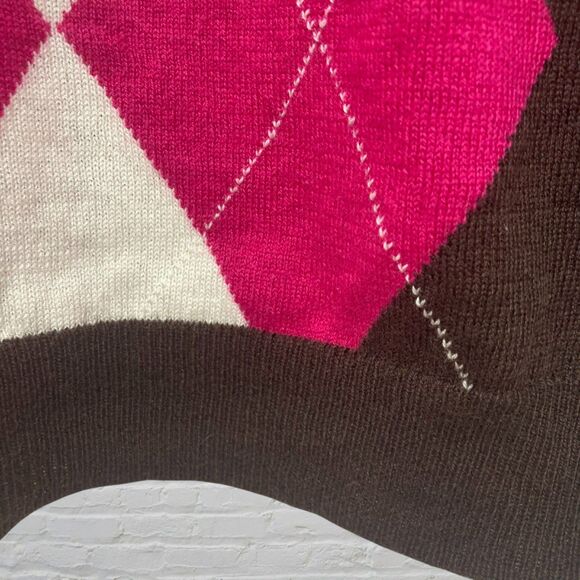 J.Crew Argyle Wool/Cashmere Sweater L - Picture 7 of 13